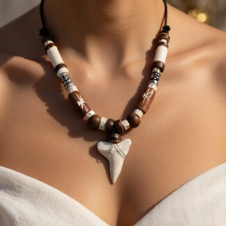 HaifischzahnKette Surferkette, Surfer Band , Fischknochen, Karibik Shark Cocos