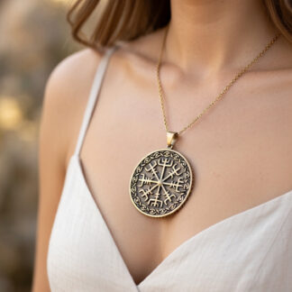 Wikinger Kompass Vegvisir - Schutzamulett und Wegweiser als Zopfmuster in Bronze